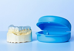 clear mouthguard protecting teeth and implants